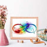 DIY Full Drill Diamond Colorful Feather 5D DIY Diamond Painting Landscape Mosaic Kit Handmade Product