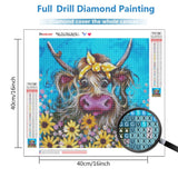 DIY 5D Diamond Painting Cow Full Square Round Art Diamond Animal Mosaic Sunflower Handmade