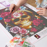 DIY Diamond Painting Full Square Skull Diamond Rose Diamond Mosaic Skeleton Home Decor