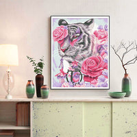 DIY Diamond Painting Kit Animal Tiger 5D DIY Diamond Rose Rhinestones Mosaic Home Decor