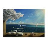 Salvador Dali The Waves Book Sailboat Oil Painting HQ Canvas Print