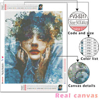 DIY 5D Diamond Painting Woman Kits Sets Diamond Mosaic Girl Portrait Handmade