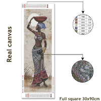 DIY 5D DIY Diamond Painting Kit Portrait Diamond African Woman Rhinestones Mosaic Decor For Home