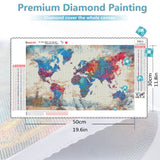 DIY Full Square Diamond Painting World Map 5D DIY Diamond Landscape Mosaic Picture Of Rhinestone Home Decor