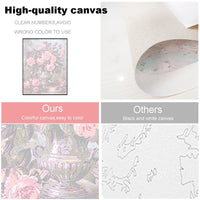 DIY Painting By Numbers Flowers HandPainted Drawing Canvas Kits DIY Home Decoration Coloring Number Gift Pictures