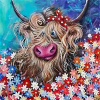 DIY 5D Diamond Painting Cow Full Square Round Art Diamond Animal Mosaic Sunflower Handmade