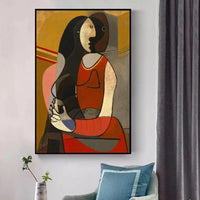 Hq Canvas Print Seated Woman Pablo Picasso Famous Painting Reproduction Products On Etsy