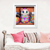 DIY Diamond Painting Cat Animal Full Drill Square Diamond Candy Diamond Mosaic Cartoon Handmade