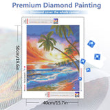 DIY Full Square Diamond Painting Sunset Waterfall 5D DIY Diamond Mosaic Landscape Art Kits Home Decoration