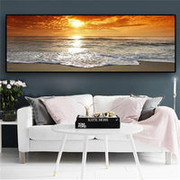Sunsets Natural Sea Beach Landscape Posters And Prints Canvas Painting Panorama Scandinavian Wall