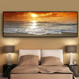 Sunsets Natural Sea Beach Landscape Posters And Prints Canvas Painting Panorama Scandinavian Wall