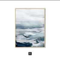 Hq Canvas Print Wall Art The Brushed Ocean With Frame 60X90Cm Wooden / 011-02