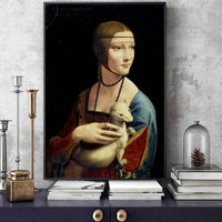 The Lady With An Ermine HQ Canvas Print Art Paintings Reproduction Leonardo Da Vinci Famous