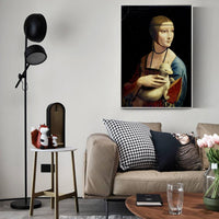 The Lady With An Ermine HQ Canvas Print Art Paintings Reproduction Leonardo Da Vinci Famous