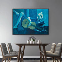 The Old Guitarist By Picasso Famous HQ Canvas Print Paintings