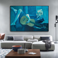 The Old Guitarist By Picasso Famous HQ Canvas Print Paintings