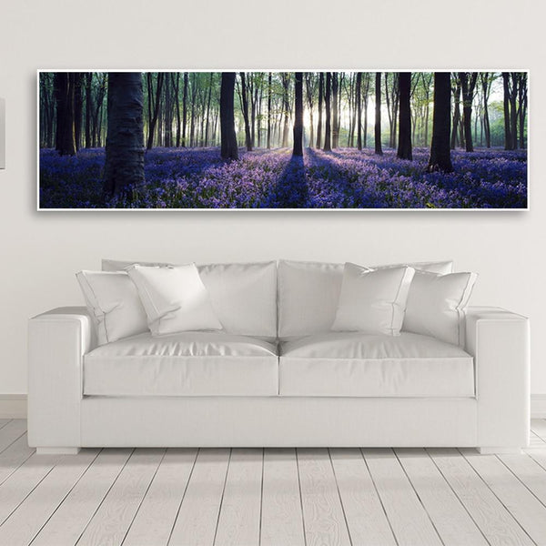 Wall Art HQ Canvas Print Sunset Lavender Forest Picture Wall