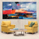 Abstract Colors Large Hand Painted Decorative Oil Painting Canvas