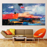 Abstract Colors Large Hand Painted Decorative Oil Painting Canvas