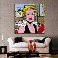 Lichtenstein Lady HQ canvas Print Painting frame availabl