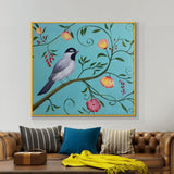 Bird With Flowers Painting Hand Painted Oil Painting On Canvas