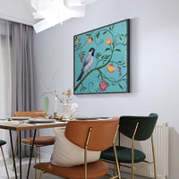 Bird With Flowers Painting Hand Painted Oil Painting On Canvas