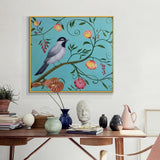 Bird With Flowers Painting Hand Painted Oil Painting On Canvas