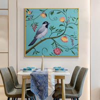 Bird With Flowers Painting Hand Painted Oil Painting On Canvas