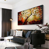 Abstract Beautiful Plum Blossom Oil Painting Hand Painted On Canvas Modern Decorative Trees Wall Art