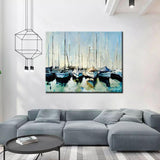 Handmade Abstract boats Oil Painting On Canvas Beautiful Abstract (hand painted)