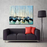 Handmade Abstract boats Oil Painting On Canvas Beautiful Abstract (hand painted)