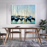 Handmade Abstract boats Oil Painting On Canvas Beautiful Abstract (hand painted)
