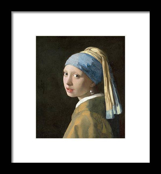Johannes vermeer 1665 Girl with a Pearl Earring - Framed Print