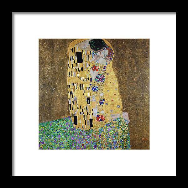 Klimt The kiss lovers 1908 - Framed Print