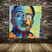 Salvador Dali Hand Painted Portrait Abstract Oil Painting