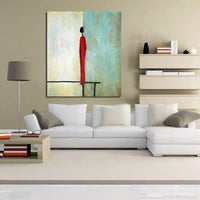 Aritist Hand painted 2 Panel Acrylic Painting Abstract Man Woman