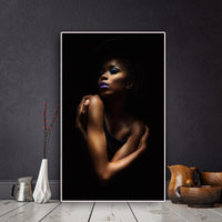 Hq Canvas Print Sexy Black African Woman Portrait Wall Art Picture Products On Etsy