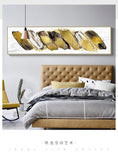 Abstract Banner Bedside Blue Golden Canvas Painting Posters And Print Modern Wall Art Picture