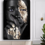 Hq Canvas Print African Art Black And Gold Woman Wall Picture Products On Etsy