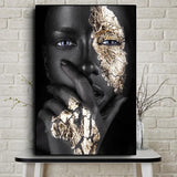 Hq Canvas Print African Art Black And Gold Woman Wall Picture Products On Etsy