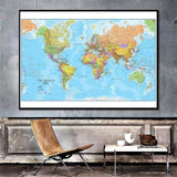High Quality Canvas Print The World Political Map Poster And Prints Painting For Culture Education