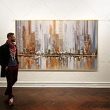 Fashion City View Modern Hand Painted Abstract Oil Painting Canvas Art