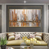 Fashion City View Modern Hand Painted Abstract Oil Painting Canvas Art