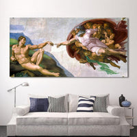 Canvas Art Classical Oil Painting Michelangelo Creation Of Adam Wall Pictures