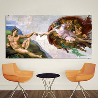 Canvas Art Classical Oil Painting Michelangelo Creation Of Adam Wall Pictures