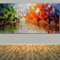 Large Size Hand Painted Abstract Art Wild Flower Landscape Oil Painting On Canvas (Hand Painted!)