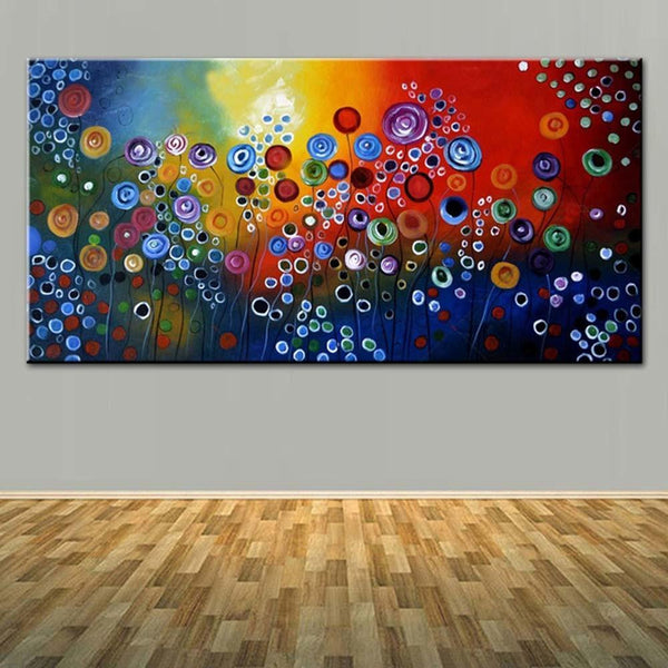 Large Painting Abstract Circle Sharp Canvas Oil Astract Art Wall Picture (Hand Painted!)