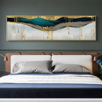 Abstract Banner Bedside Blue Golden Canvas Painting Posters And Print Modern Wall Art Picture