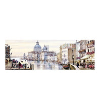 High Quality Canvas Print Abstract Venice City Of Water Oil Painting On Resort Boats Buildings