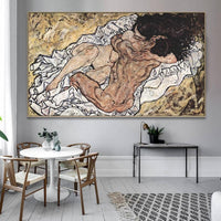 Artist Egon Schiele Naked Embrace Abstract Art Style Canvas Print Painting Poster Wall Pictures